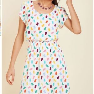 Modcloth Oh My Gosh A-Line Dress in Gummy Bears M